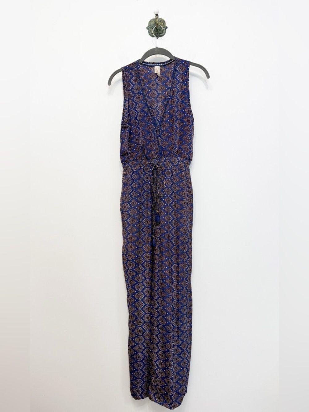 Raga My Oasis Jumpsuit Sleeveless V Neck Bohemian Geometric Women’s XS Rayon